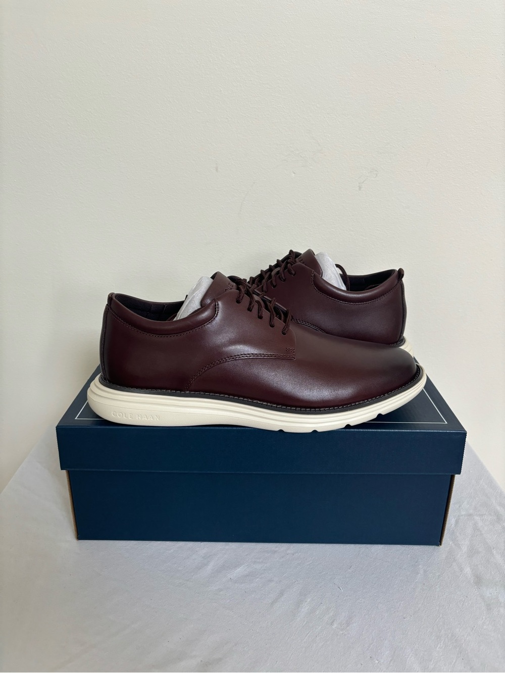 Cole Haan Men's Grand+ Plain Toe Leather Oxford Shoes 9.5 M Brown C42675 New